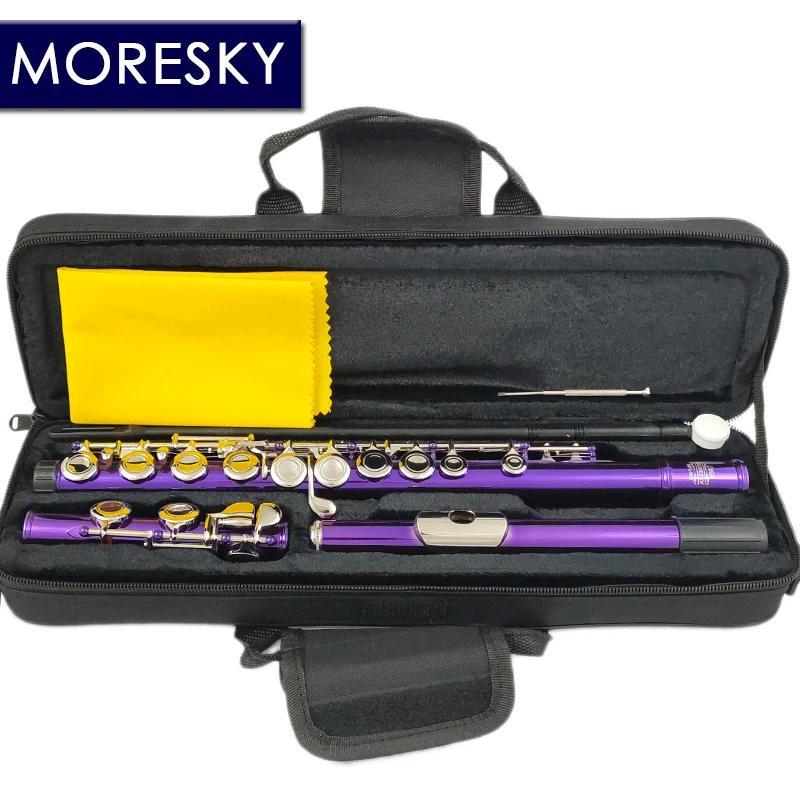 MORESKY Flute 16 Close Holes C Keys  Plated Purple Flute With E Key MFL-604