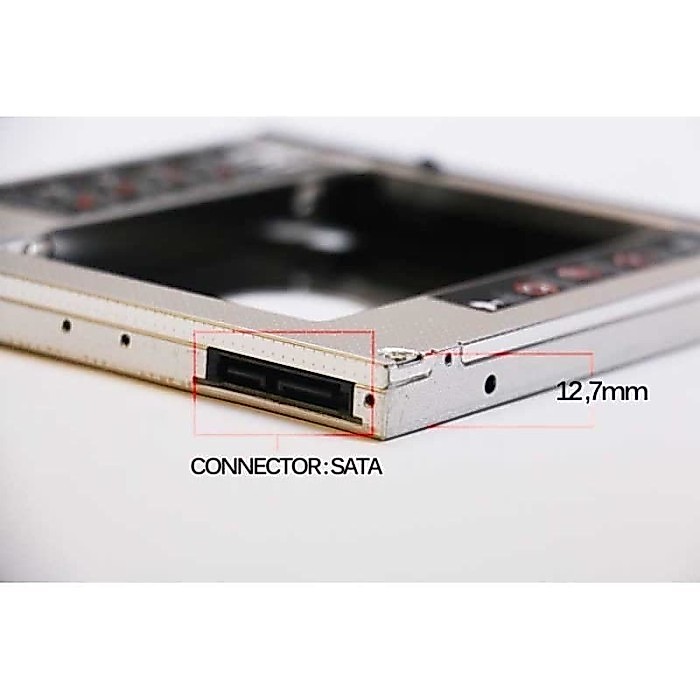 Second ssd hdd harddisk 2.5" caddy 12mm 12.7mm sata 3.0 III Thick Tebal NB for optical drive dvd lap