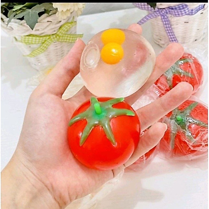 MAINAN SQUISY BOLA PENCET ANAK,STRESS BALL SQUISY TELUR BUAH/MAINAN SQUISY BUAH LEMPAR SQUISI SPIDER