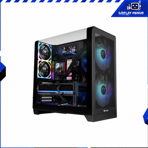 THERMALTAKE PC CASE ATX VIEW 390 AIR CURVED HID-CON (2X 120MM CT ARGB FANS) BLACK 2Y