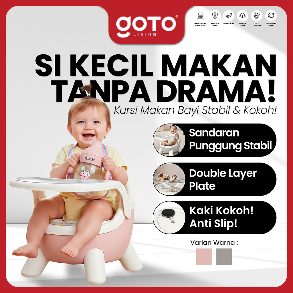 Goto Chuba Baby Chair Kursi Makan Bayi Tempat Duduk Mpasi Lucu Set Meja