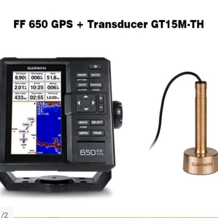GPS Fishfinder FF-650 Transducer GT15M-TH Kuningan/Tembaga Garmin Fish Finder Sonar GPS Laut Profesi