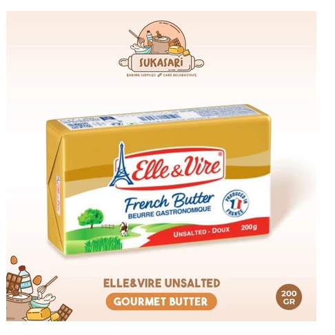 Elle Vire Unsalted Butter 200 gr mentega butter elle&vire