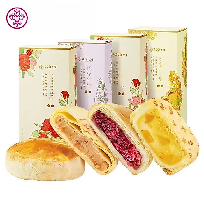 Flower Cake Rose Jasmine Osmanthus Chrysanthemum Cake Gift Box Specialty Traditional Pastry Gift