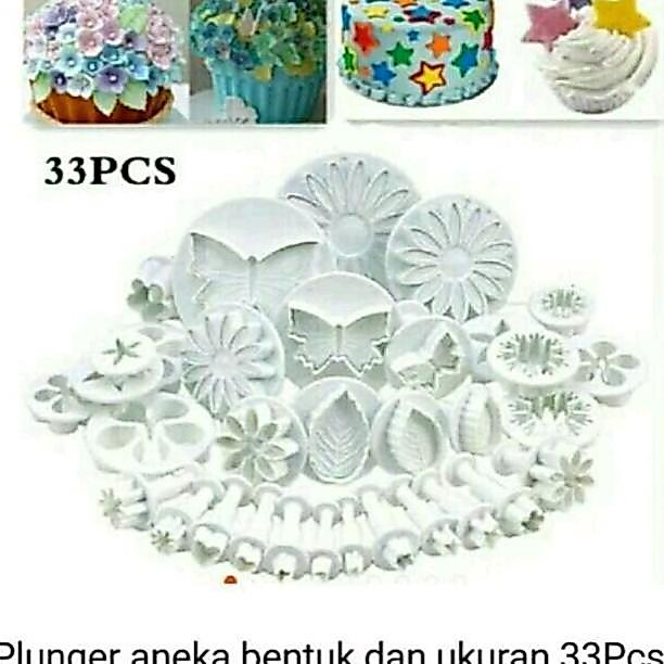 @@@@] PLUNGER / CETAKAN FONDANT / PUDING /CUTTER 33Pcs