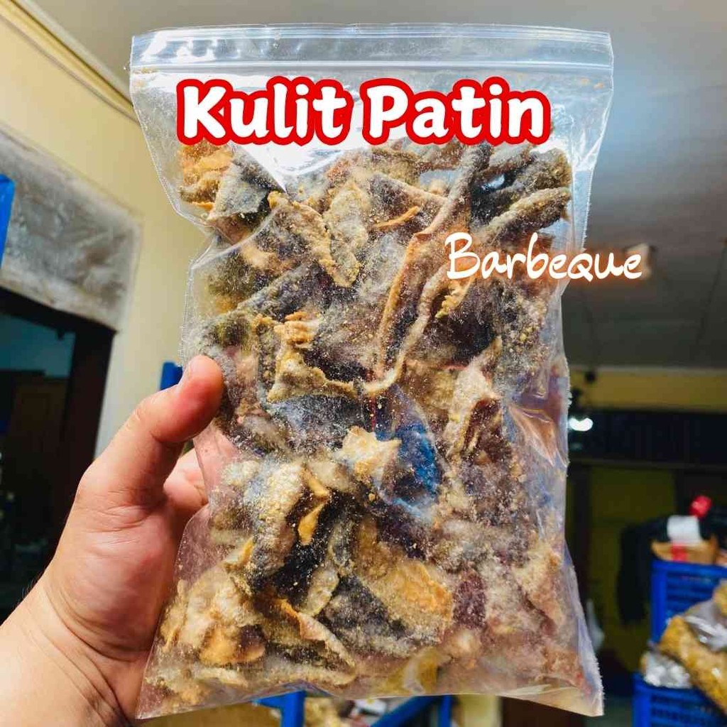 

100 Gr Kerupuk Kulit Ikan Patin Khas Bandung Rasa BBQ / Keripik Patin Matang Kriukk Crispy