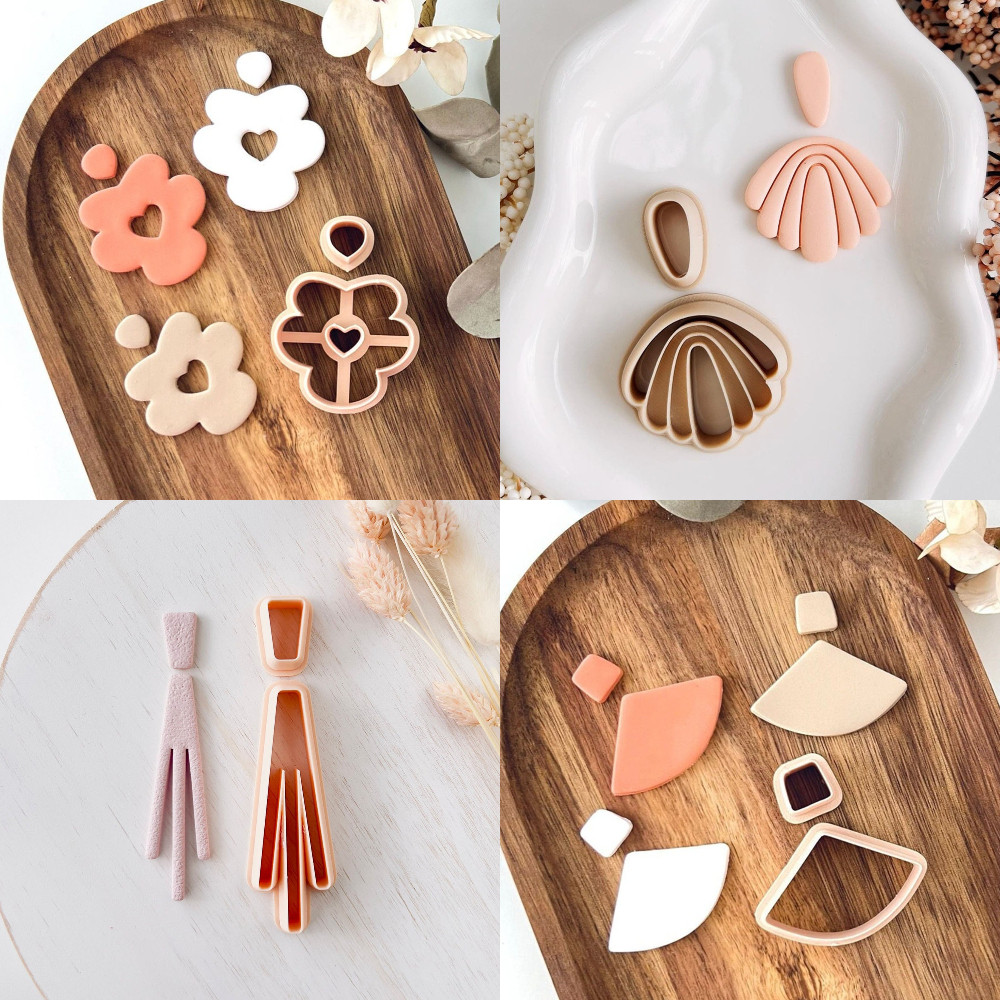 

2Pcs Dangle Polymer clay cutters, Ethnic Cutting Mold, Sector Scalloped shape clay cutter, Imprint Style Cutter, Flower earrings