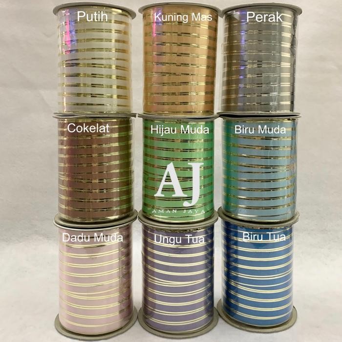 

Pita Kado 1/2 Inch / Pita Jepang List Emas 1,25 cm (100 Meter) - Biru Tua