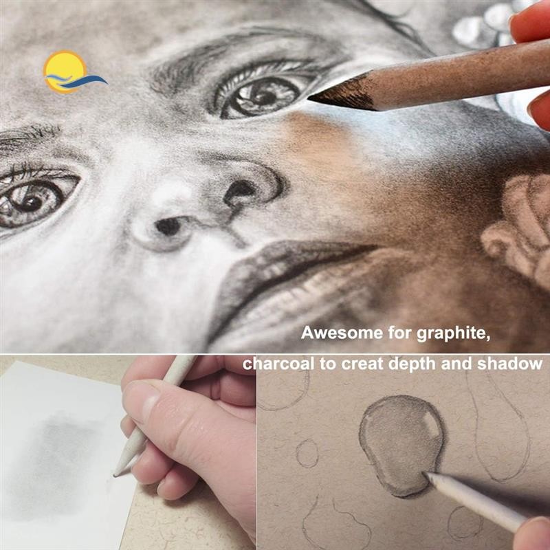 

AD76-33 Pcs Blending Stumps And Tortillions Set Art Blenders With Sketch Sandpaper Pencil Sharpener Pencil Extension Tool