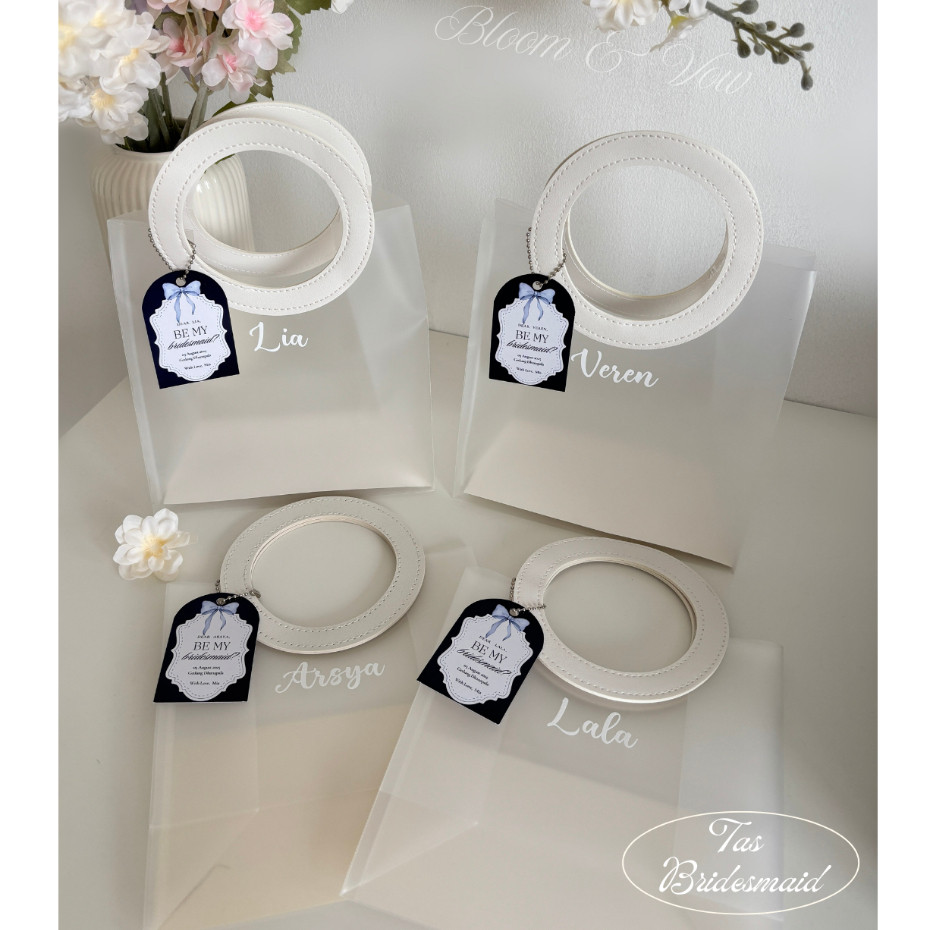 

Tas Souvenir Custom Nama - Tas Bridesmaid/Hampers - Set D