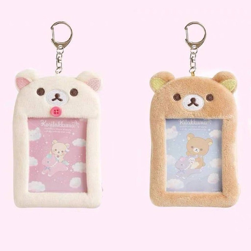 

Kawaii Rilakkuma Cartoon Plush Card Holder Storage Bus Card Documents Photo Protective Case Keychain Backpack Pendant Girls Gift