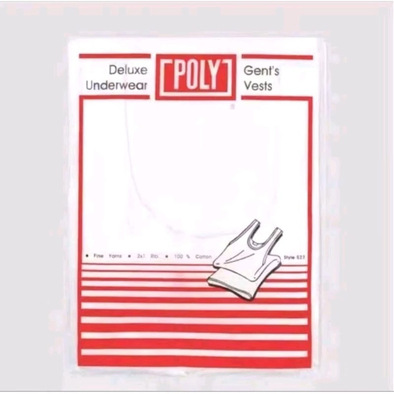 [POLY PROMO ] Termurah 6 pcs Singlet Poly original bahan nyaman /dalaman pria