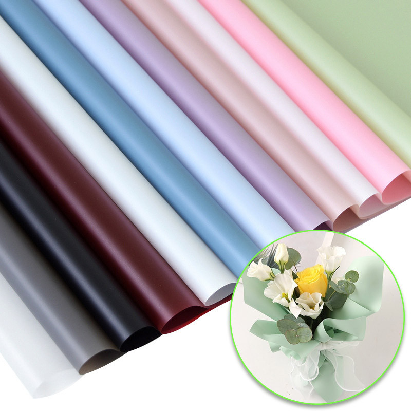 

20 Sheets Korean Style Solid Color Paper Monochrome Paper Flower Wrapping Paper, Matte Paper Bouquet Material Florist Supplies