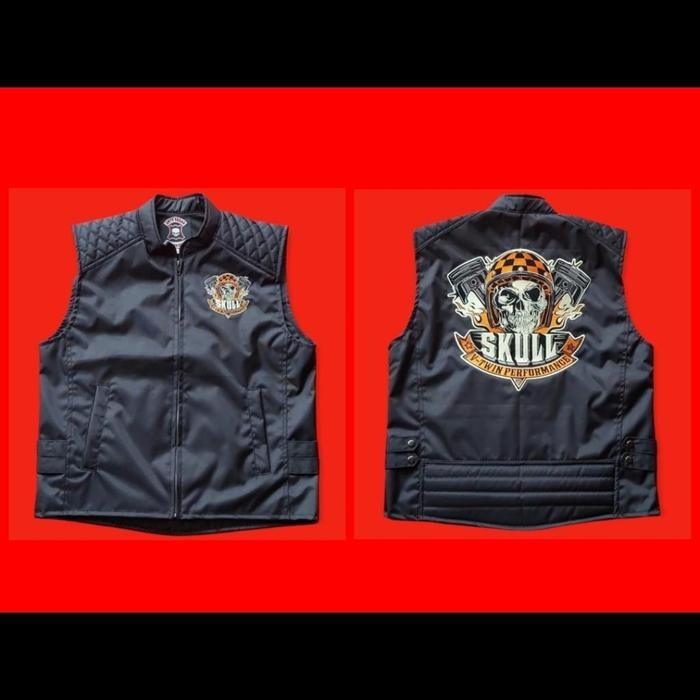 Rompi Bikers Rompi Vest Rompi Logo Harley Skull Rompi Moge Pesan Rompi Custom Club Motor, Bahan Gort