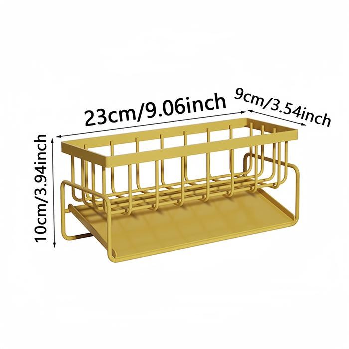 

Rak drainase di sebelah wastafel Rak keranjang spons sabun wastafel besi kuat multifungsi anti karat - gold