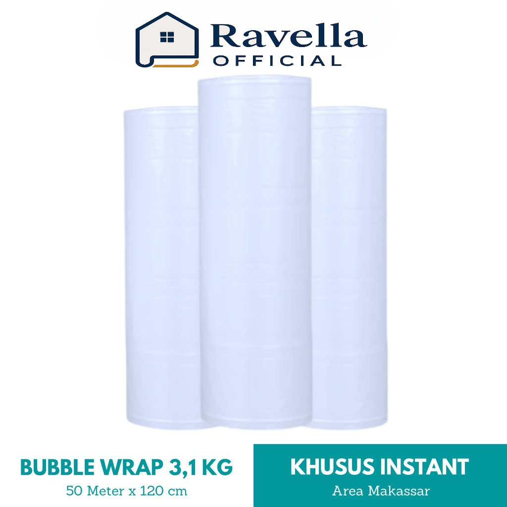

[3,1 kg] Bubble Wrap 50 meter x 125 cm Tebal dan Berat 3,1 kg Termurah Full Bubble Non Core Tanpa Core 3 kg Buble Packing Pack Pengganti Dos