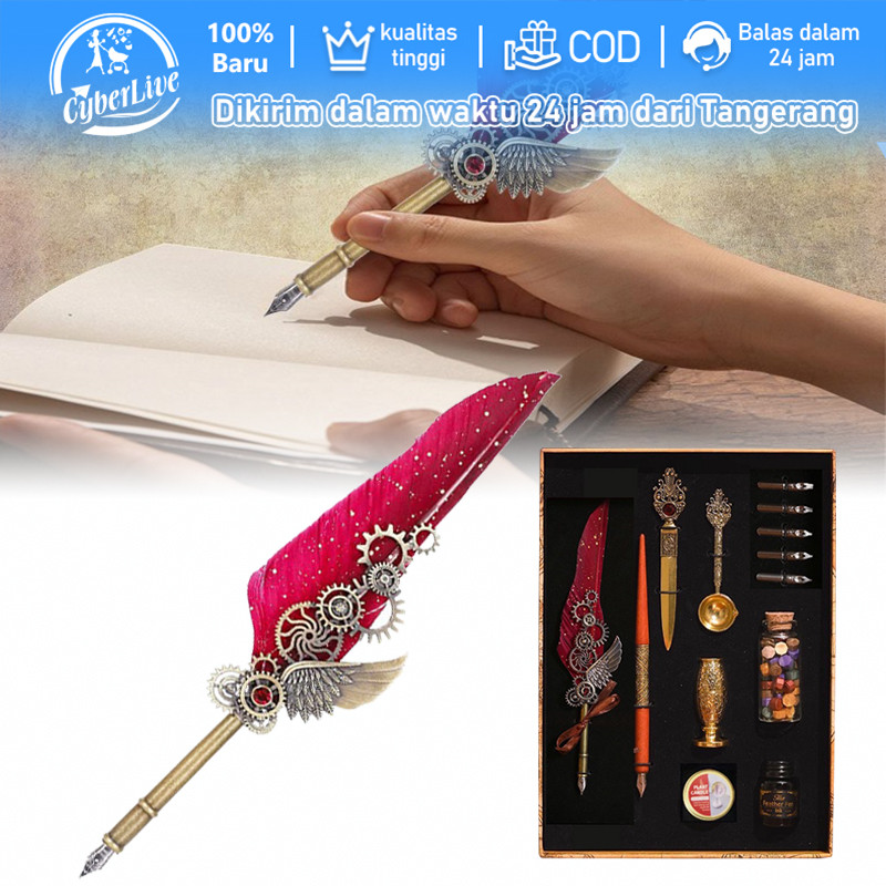 

Pena Bulu Harry Potter Set Lengkap Untuk Kaligrafi Retro Dengan Tinta Dan Kotak Eksklusif