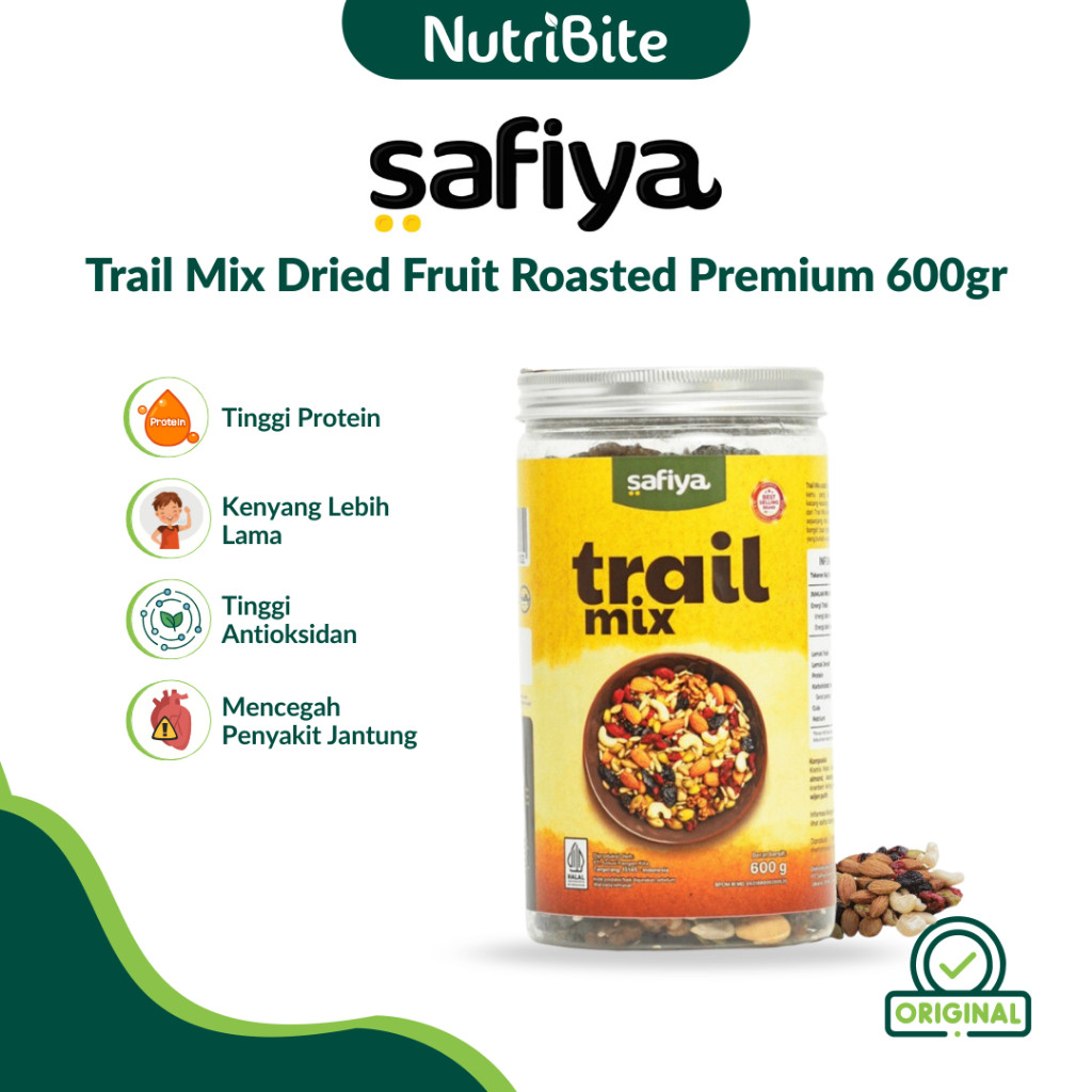 

Safiya Trail Mix 600 Gram Jar With Almond Raisins Roasted Premium