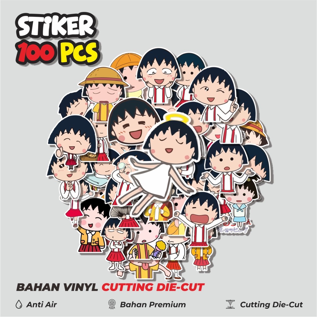 

Terbaru! 50 pcs Stiker Kartun Chibi Maruko Chan Dekorasi Lucu Kreatif untuk Notebook, Skateboard, HP