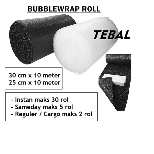 

BUBBLE WRAP ROLL PACKING UNTUK JUALAN ONLINE PREMIUM UKURAN 10 CM X 30 METER
