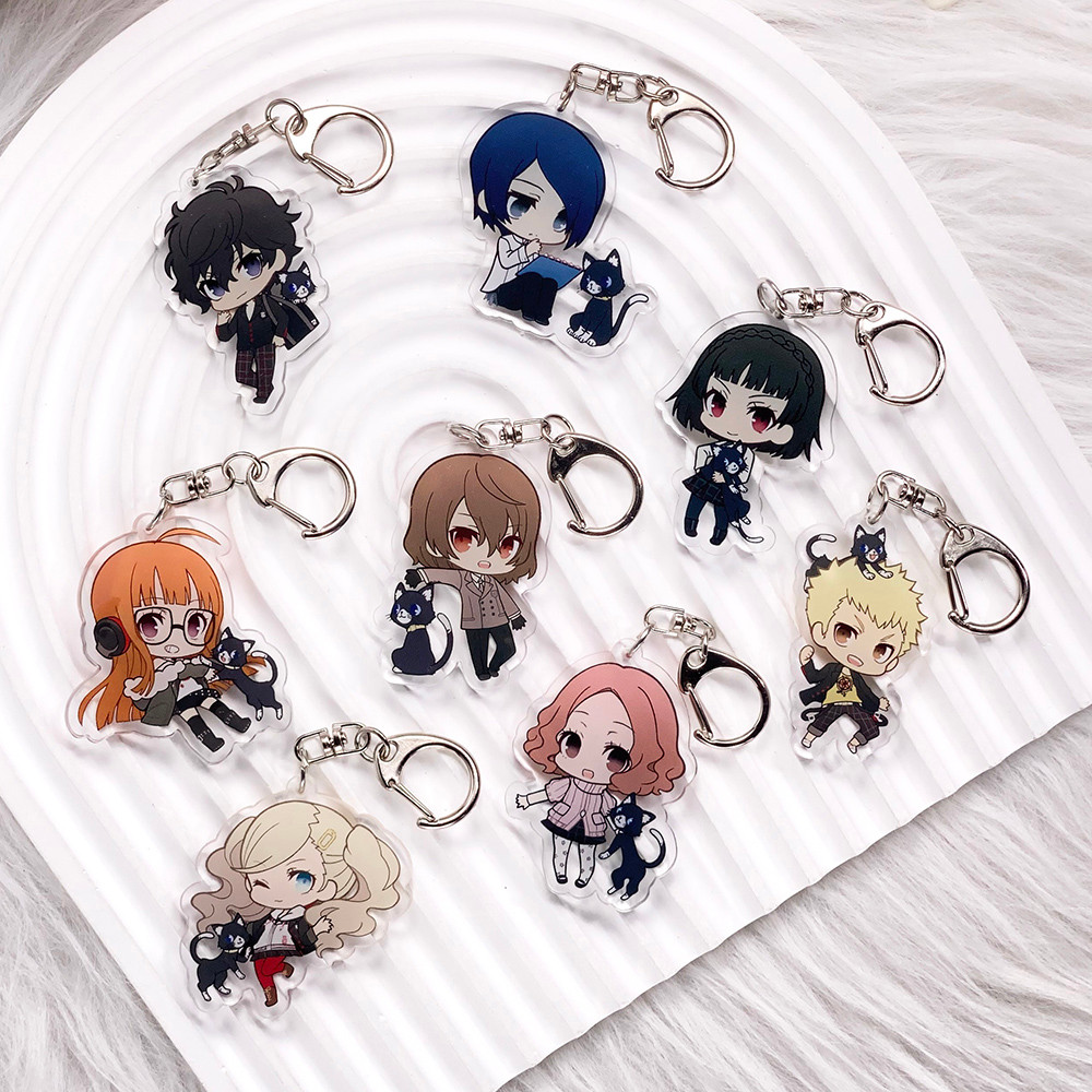 Anime Characters Persona Acrylic Car Keychain Accessories Kawaii Bag Charm Creative Backpack Pendant