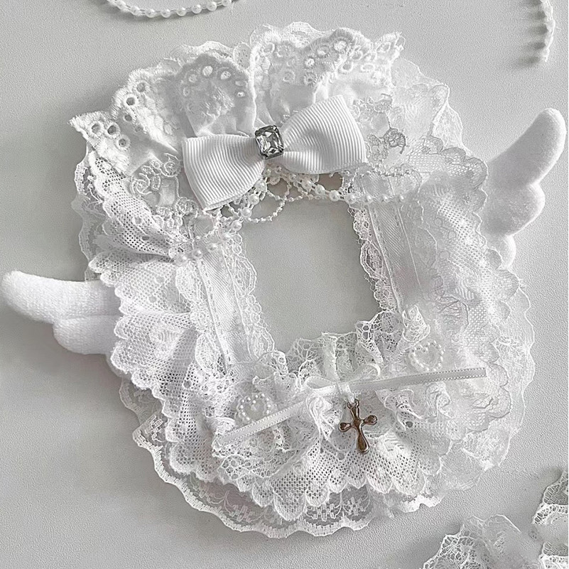 

White Lace Photo Card Holder Anime Kpop Ita Bag Assecories Itabag Display Ribbon Bowknot Card Sleeve 3inch Photocard Toploader