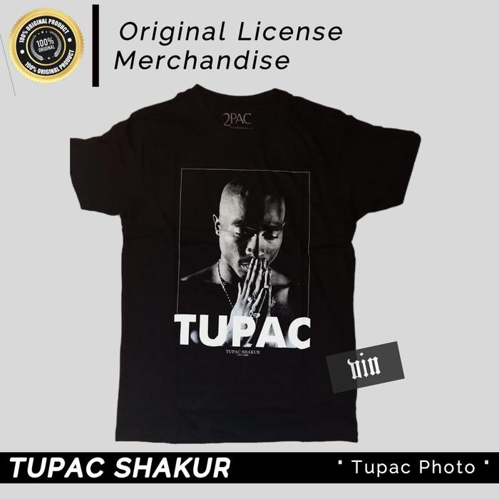 (COD) Tupac Shakur - Tupac Photo Kaos T-shirt Original Official License Tag