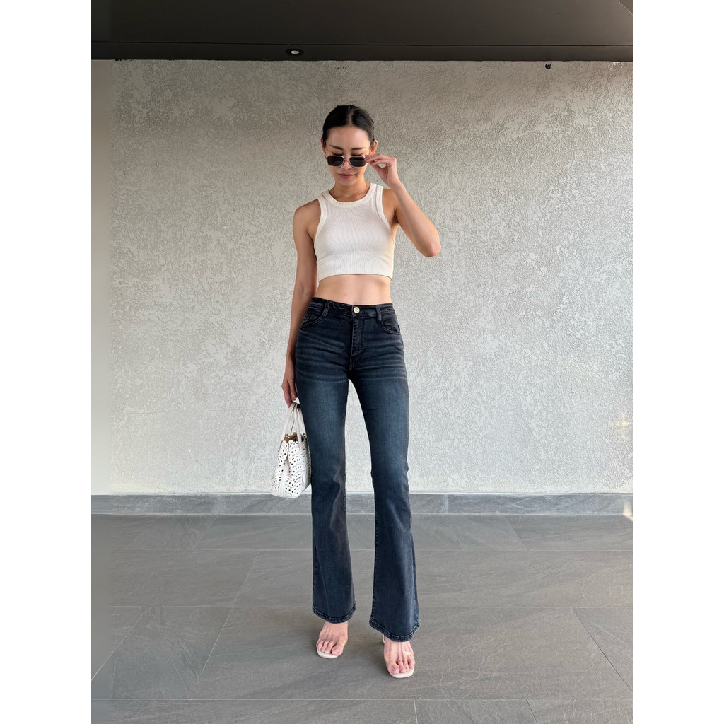 LAFORE - CL633 Bootcut Jeans - Celana Jeans Wanita - Flare Jeans - Black Jeans - Jeans Hitam