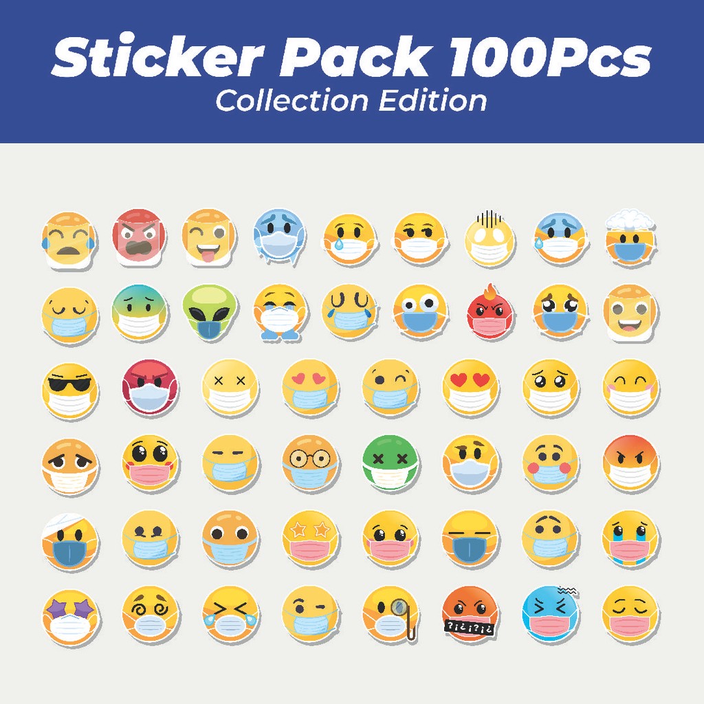

Hot Stiker Masker Emoji Random Lucu Anti Air Stikers Berperekat Waterproof Sticker Decal Buat Motor Helm Buku Journal Koper Casing HP Laptop Botol Minum
