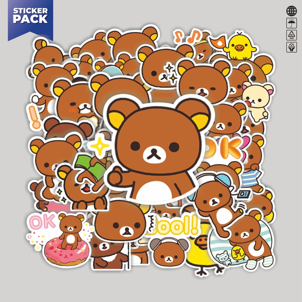 

[100PCS]Stiker Pack Stiker Line Rilakkuma Imagineer San X Aesthetic Vinyl Anti Air Dekorasi Sticker Laptop Buku Journal Koper Helm Casing HP Gitar Helm Skateboard