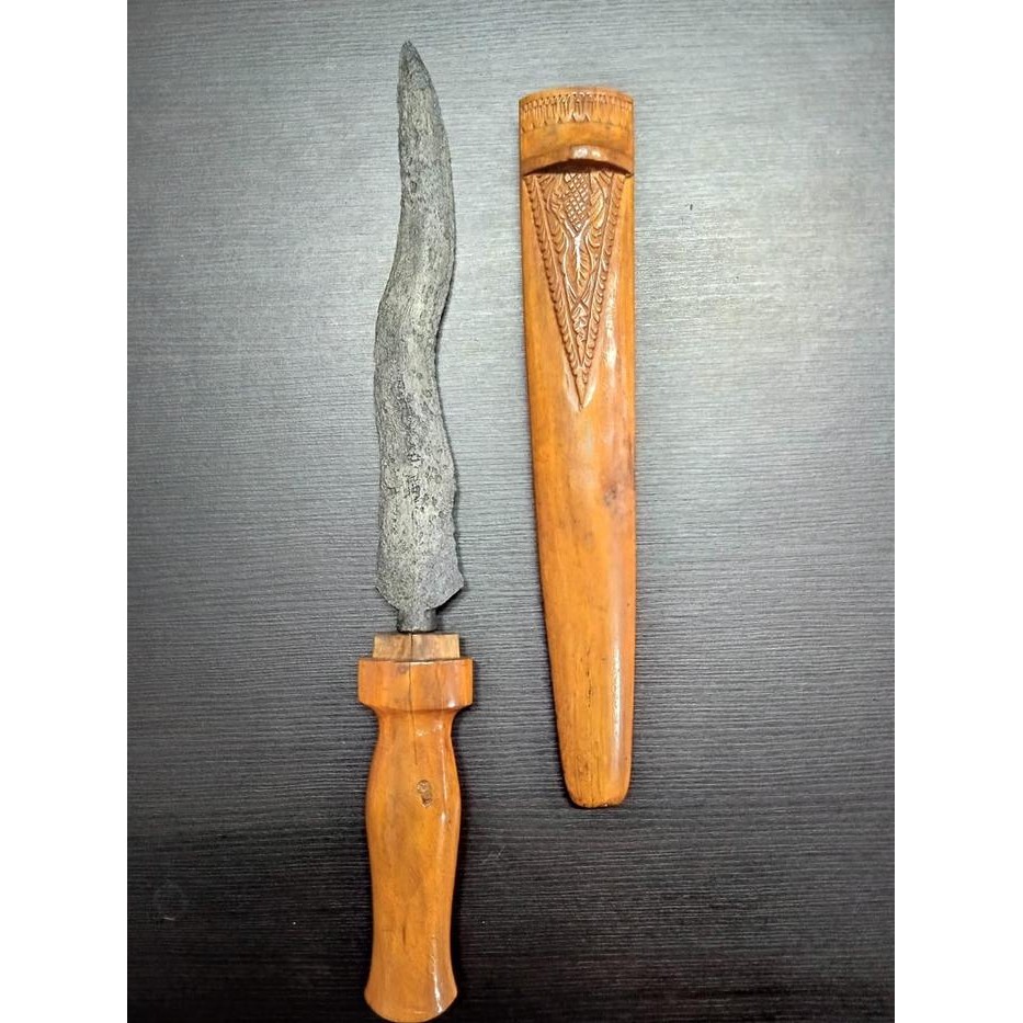 Tombak Pusaka Buto Meler Asli Tua Pamor Keleng JOO82