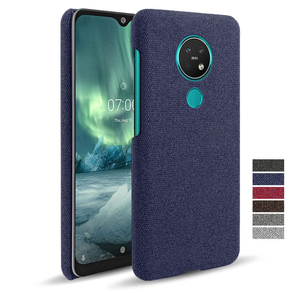 Cloth Leather Cover For Nokia 7.2 8.1 7.1 2.4 3.4 5.3 Slim Retro Cloth Hard PC Phone Case For Nokia 