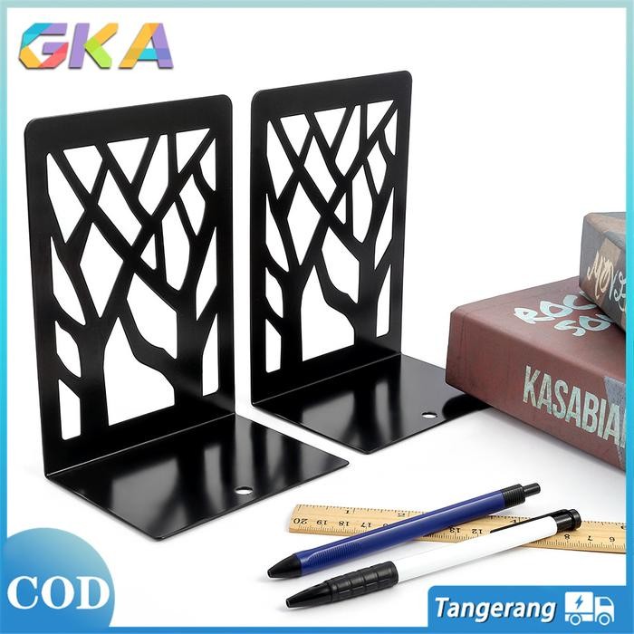 Sale Penyangga Buku Besi-Stand Book-Pembatas Buku Besi-Metal Bookstand - Putih Tbk