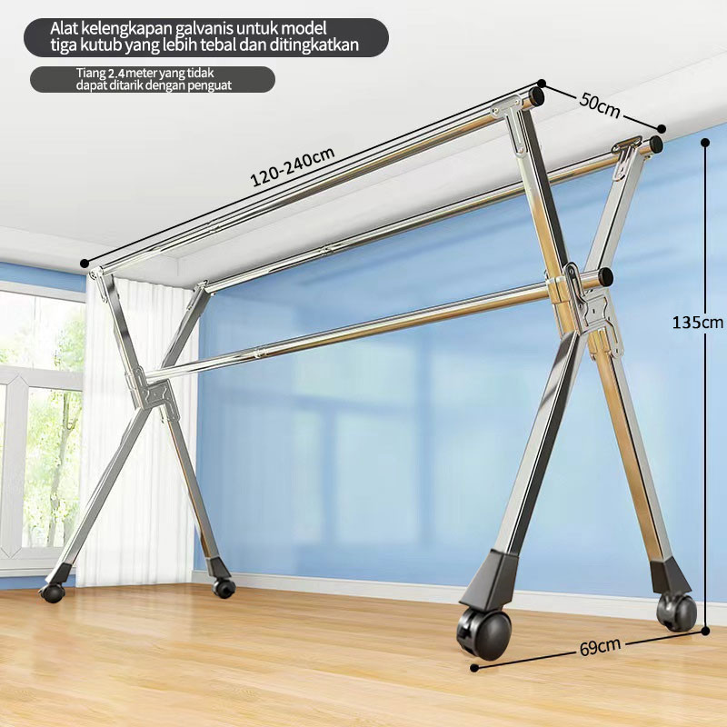 ASm  SUS-304 Jemuran Baju Lipat Stainless Steel