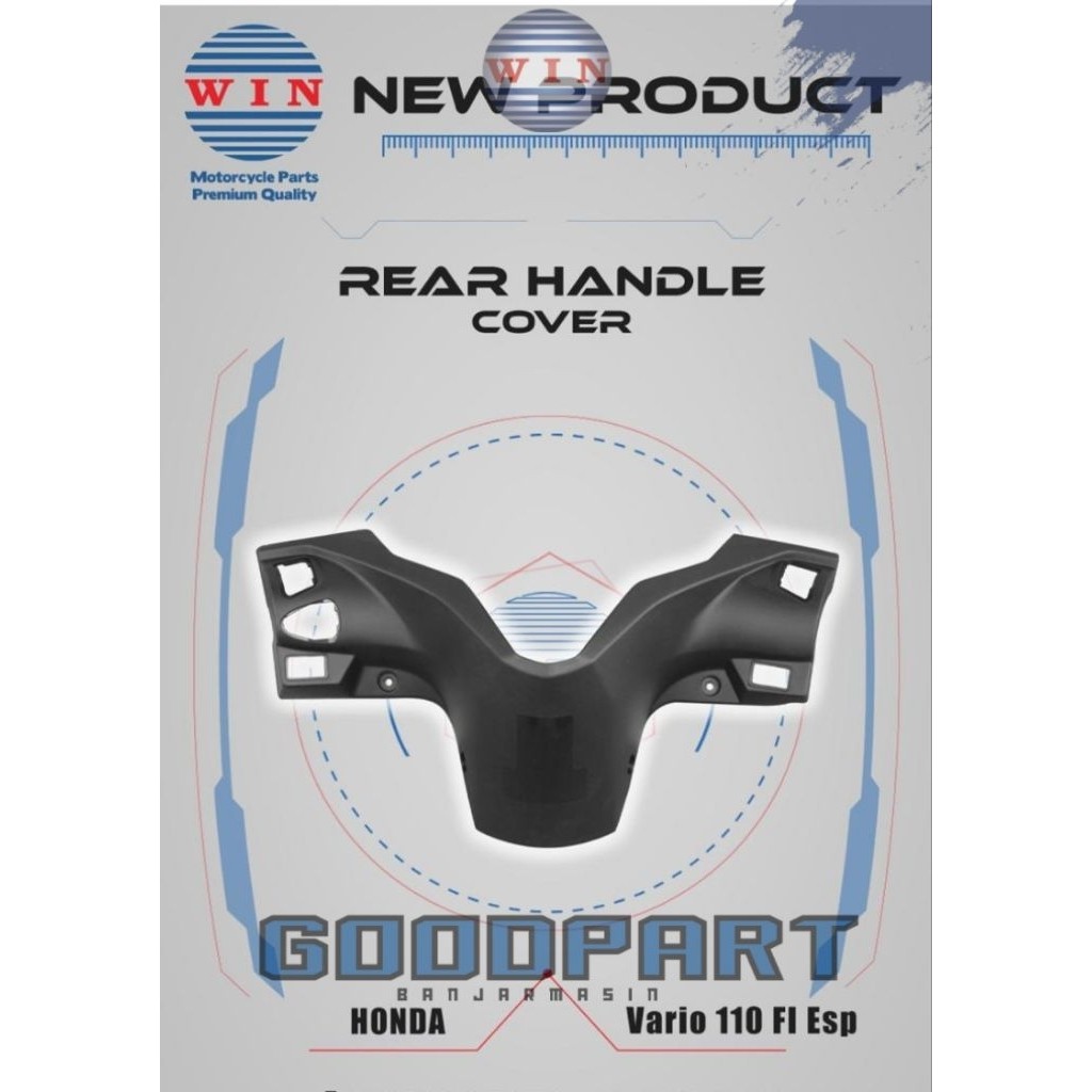 NEW PRODUCT - Batok Totok Stir Belakang Body Kasar Rear Handle cover Honda Vario 110 Fi Esp ISS Tahu
