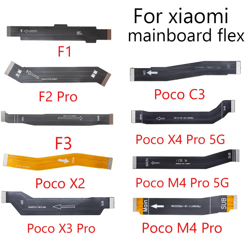 Kabel Fleksibel Papan Utama LCD untuk Xiaomi Mi Pocophone F1 Poco F1 F2 M2 M4 X2 X3 F3 NFC Pro M4Pro