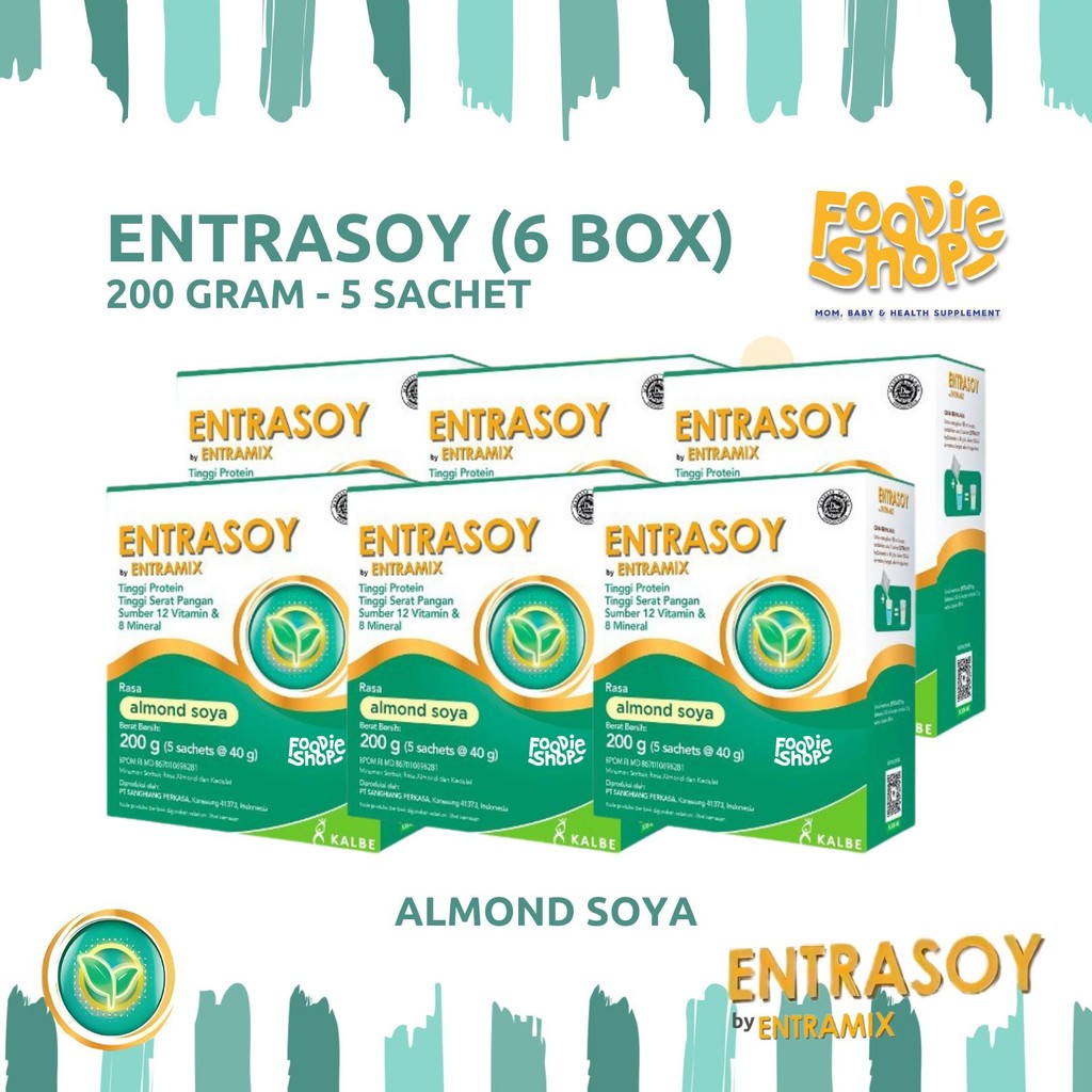 

( 6 Box ) Entrasoy 200 gram / 5 Sachet - Nutrisi Khusus dan Lengkap dengan Protein Nabati | Paket Bundling 6 Box