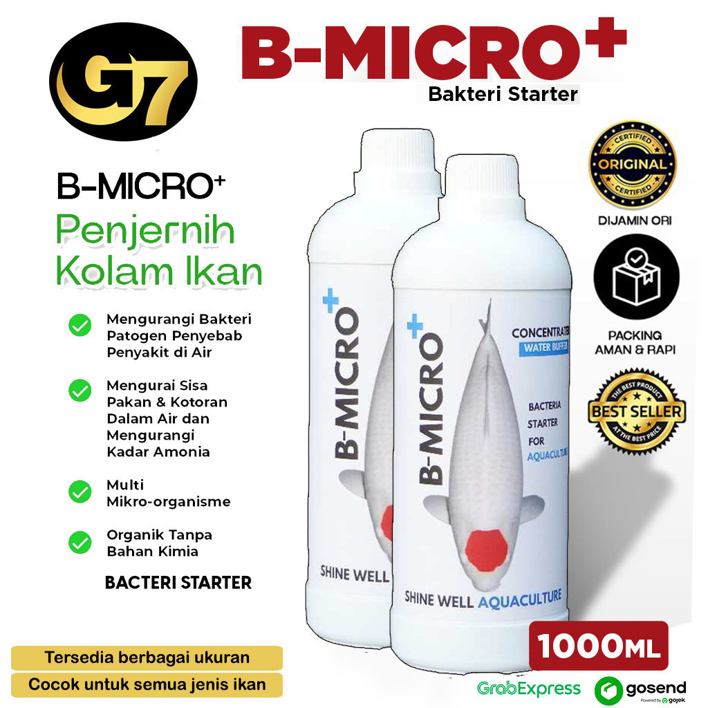 BMicro Bakteri Starter Kolam Koi Plus Penjernih Air Kolam Aquarium Aquascape Probiotik Bakteri Baik 