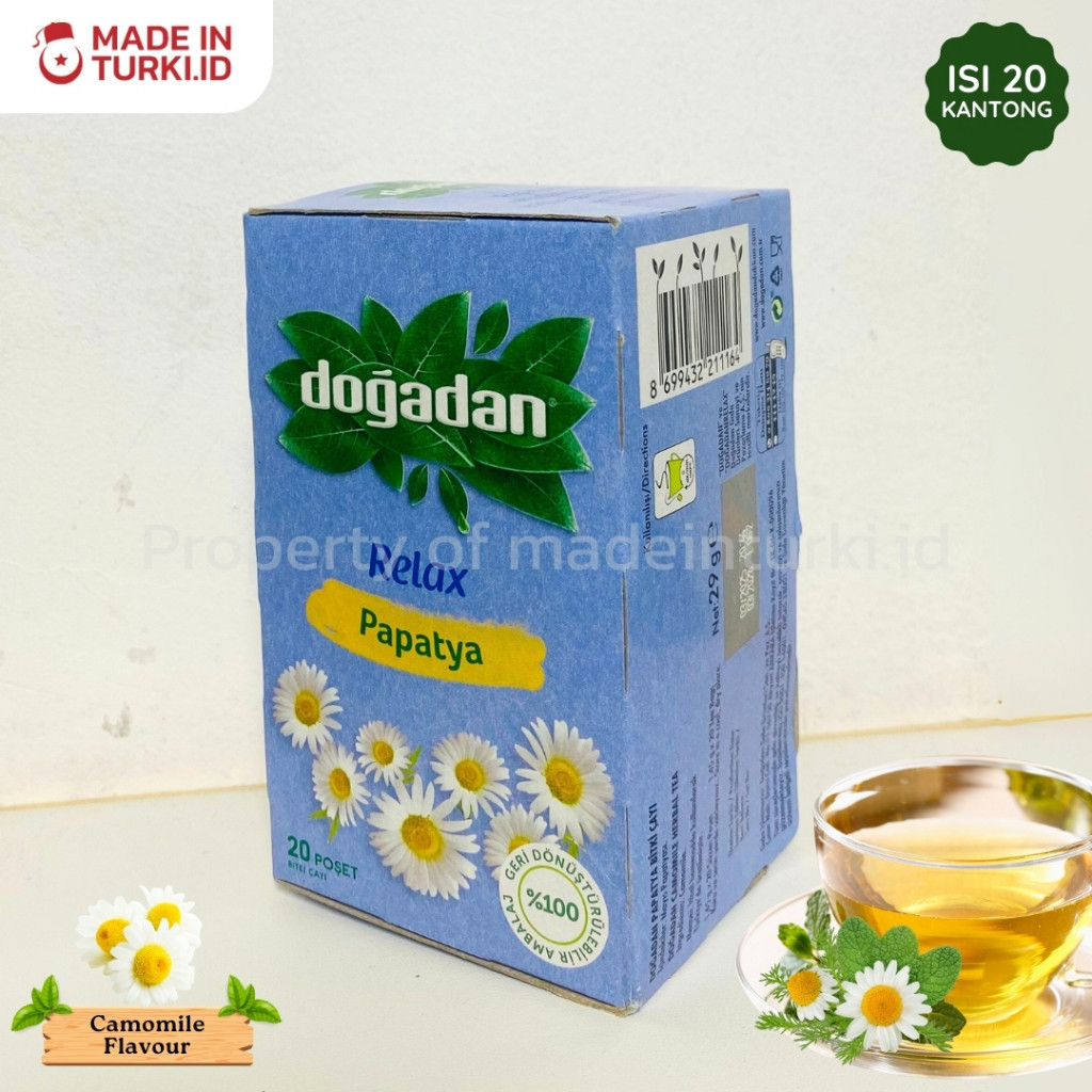 

Dogadan Relax Papatya 1 Sachet Tea Bag – Teh Sehat Turki Bunga Kamomile Asli Turki 100% Original madeinturki.id