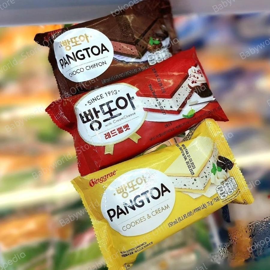 

Binggrae Pangtoa Chiffon Ice Cream Es Krim Import Rasa Chocolate / Red Velvet / Cookies & Cream ( Instant Only )