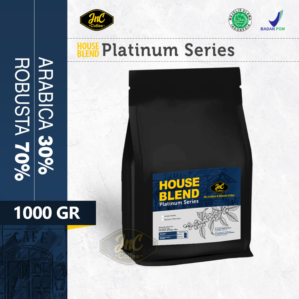 

JAMIN MURAH !!!JnC Platinum House Blend 1 KG 30% Arabica 70% Robusta For Kopi Susu Espresso Blend(BISA LANGSUNG ORDER)