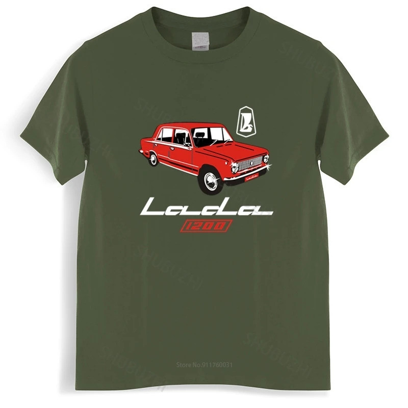 Cetak Grafis Kaos Homme musim panas kaos pria Lada 1200 Uni Soviet Mobil Ussr Cccp Kopeyka Vaz-2101 