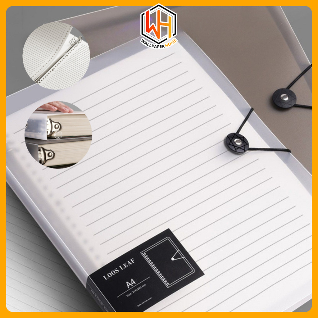 

Binder Note File A5 / B5 Ring Transparan Loose-Leaf Notebook Strap Kunci HXX-3