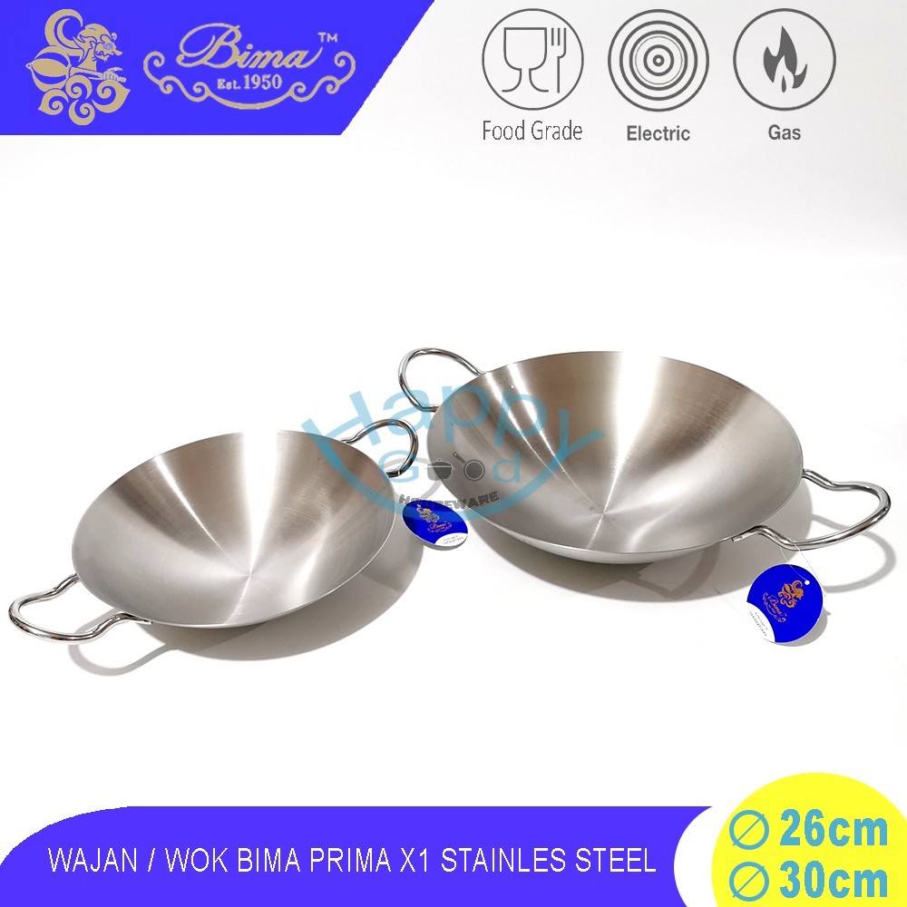 BIMA PRIMA X1 / ELEMENT 26-30CM WAJAN/WAJAN PENGGORENGAN STAINLESS STEEL SUS304