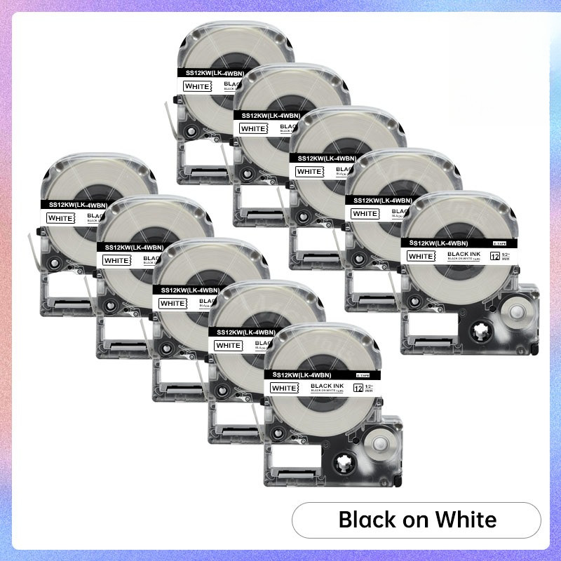

KMCYinks 10PK SS12KW 12mm Label Tape Compatible for Epson Label Printer LW-K200BL K420 LW300 LW400 LW600P LW700 LW900 LC-4WBN