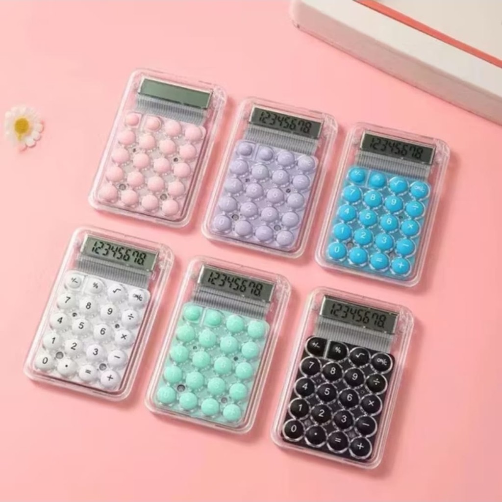 

Calculator Transparan BOBA Color - Kalkulator Mini 8 Digit Color Pastel Warna Stylist