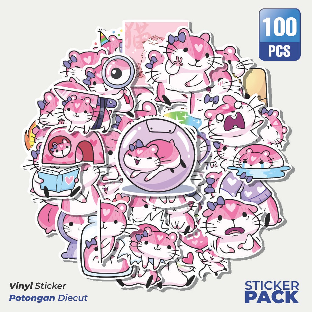 

MURAH 100 PCS Stiker Animal Cat Mohita Cute [Kucing] Waterproof Aesthetic- Untuk Laptop, Motor, dan Helm - Paper Stationery Pack