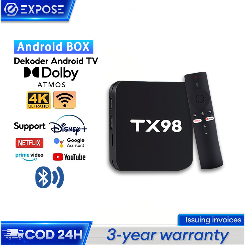Android TV Box TX 98 2025 - 16+256GB Full Channel Wifi/5G Bluetooth Voice Control Netflix/Youtube