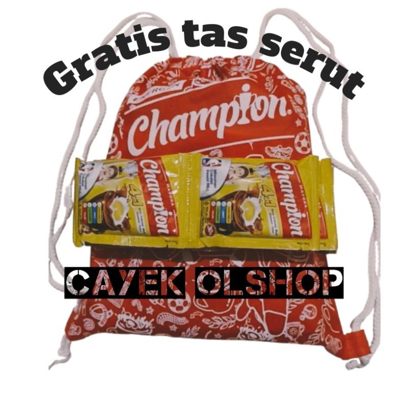 

Energen Champion 1 renceng 10pcs + Gratis 1 Tas Serut