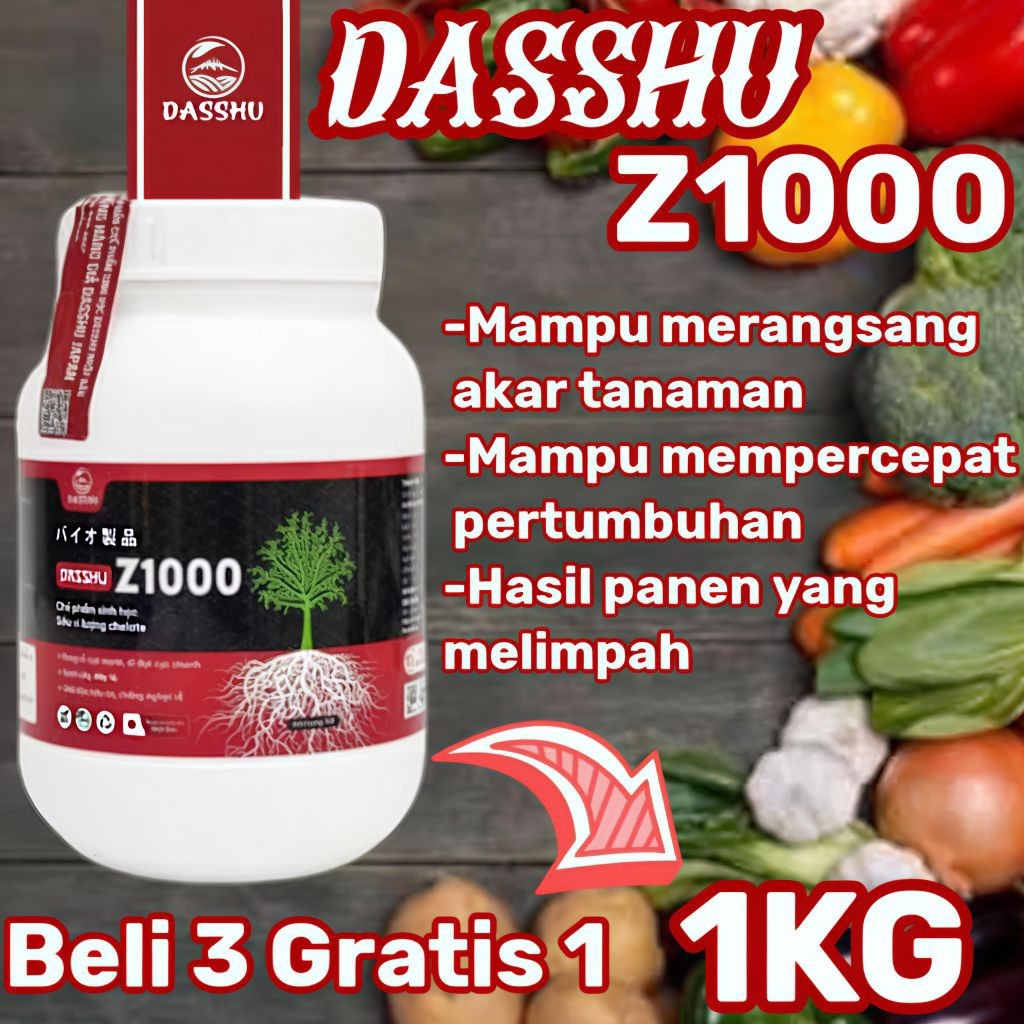 GERUSANBUPLAS (1KG) PUPUK DASSHU Z1000 IMPORT - STIMULUS PERTUMBUHAN AKAR BELI 3 GRATIS 1